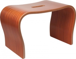 Designová stolička ohýbaná, podýhovaná, dezén mahagon, rozměr 45x25x28cm 