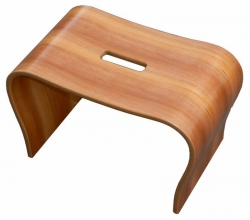 Designová stolička ohýbaná, podýhovaná, dezén třešeň, rozměr 45x25x28cm 