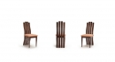 Designová židle,  opěra střední odskákaná výška 98cm, masiv, dýha wenge , sedák látka teflon , rozměr 43x37cm, výška sedáku 46cm 