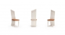 Designová židle,  opěra střední odskákaná výška 118cm, masiv, barva bílá, sedák látka teflon , rozměr 43x37cm, výška sedáku 46cm 