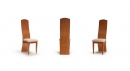 Designová židle, opěra vysoká plná výška 118cm, masiv, dýha třešeň, sedák látka teflon béžová, rozměr 43x37cm, výška sedáku 46cm 