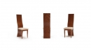 Designová židle, opěra vysoká plná výška 118cm, masiv, dýha americký ořech, sedák látka teflon béžová, rozměr 43x37cm, výška sedáku 46cm 