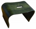Designová stolička ohýbaná, podýhovaná, dezén borovice zeleně mořená, rozměr 45x25x28cm 